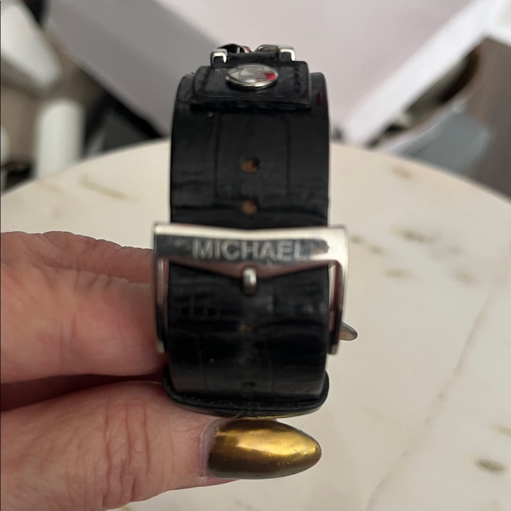 Michael Kors Silver And Black Rectangular Watch - image 4